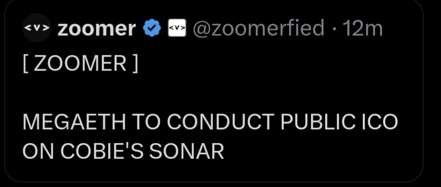 Günaydın arkadaşlar.  Güne Megaeth in ön satış haberiyle başladık. Önce inanmadım ama işin arkasında Cobie nin adı geçince bunu yapa bilir diye düşündüm . Sonar platformunda daha önce Plasma ön satışı olmuşdu şimdi de Megaeth olacak . Bunu değerlendirmemiz lazım