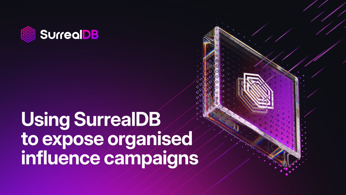 How do you spot organised influence campaigns when bots behave like real users? Our own <a href="/mithridates/">Dave MacLeod</a> shows how SurrealDB’s graph queries, geolocational data, and recursive queries help uncover patterns and those involved. 👉 sdb.li/476bVnt
