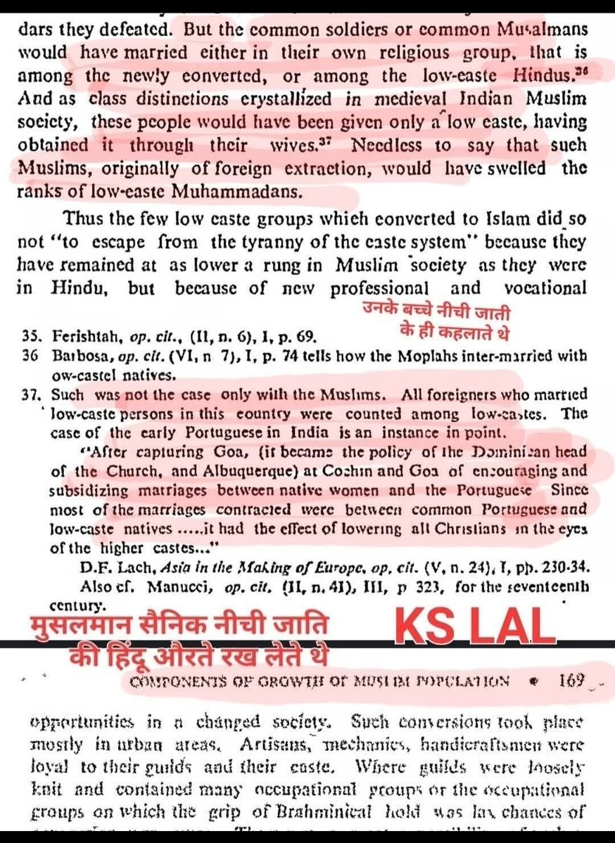 neetusi86329772's tweet image. जोधा का नाम लेकर गाना गाने वालों
भारत के प्रसिद्ध इतिहासकार KS लाल ग्रोथ आफ मुस्लिम पापुलेशन नामक बुक के 169 पेज पर प्रमाण सहित बता रहे है
की हर मुगल सैनिक कम से कम एक निचली जाती की हिन्दू रखैल रखता था
उसके बच्चे भी उसी जाति के माने जाते थे
बिहार में जातिगत जनगणना जो अभी…