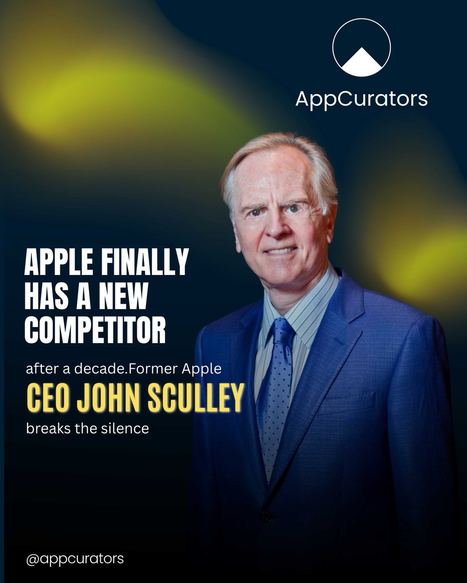 App_Curators's tweet image. Former #AppleCEO John Sculley says OpenAI is Apple’s first real competitor in decades.
As the world moves from the app era to the AI agent era, Apple faces a new kind of challenge — not from another device maker, but from intelligence itself.
#Apple #OpenAI #TechTrends