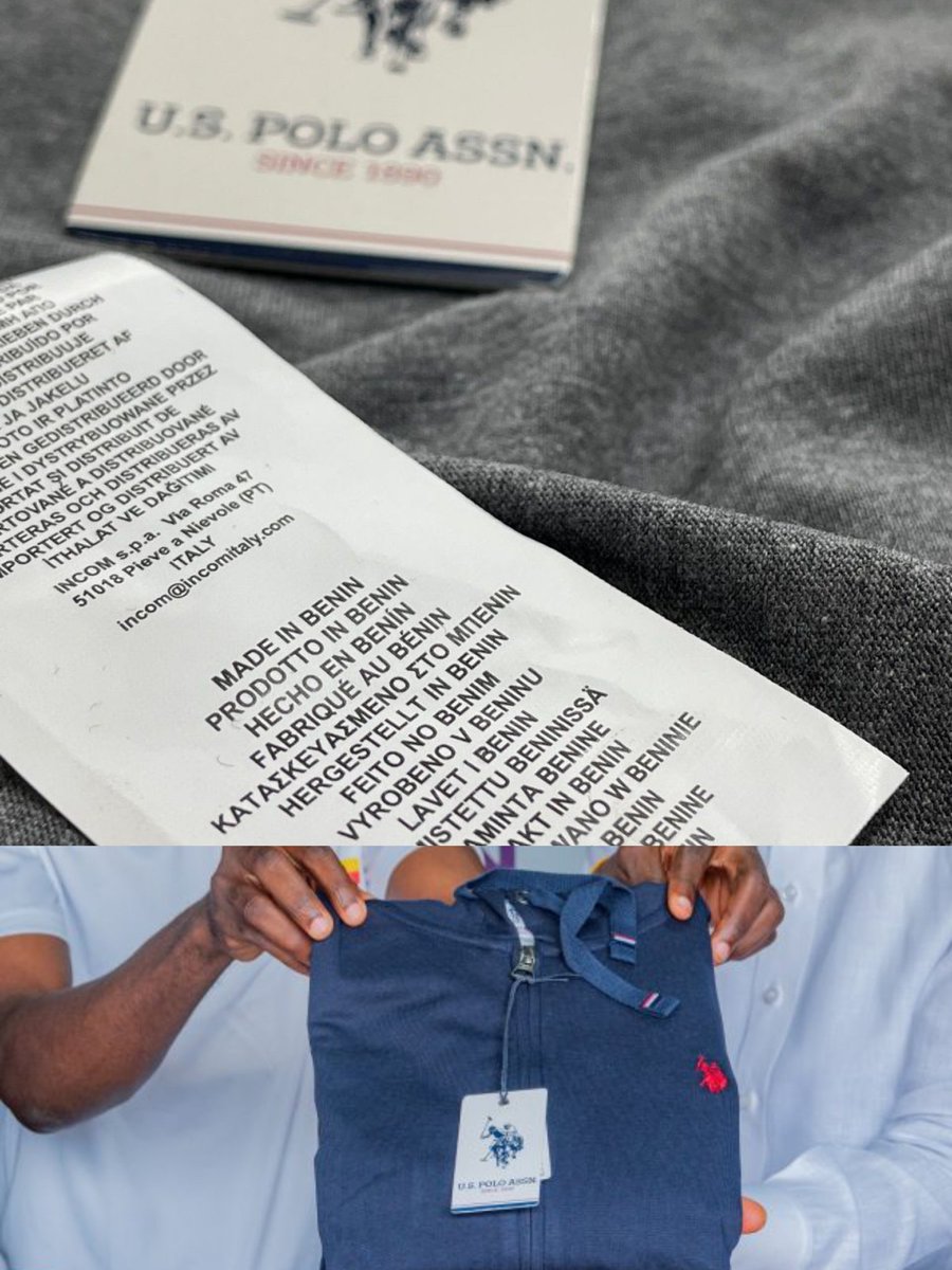 Fashion giants like U.S. POLO ASSN. now manufacture clothes in Benin 🇧🇯 and export them to the global market.