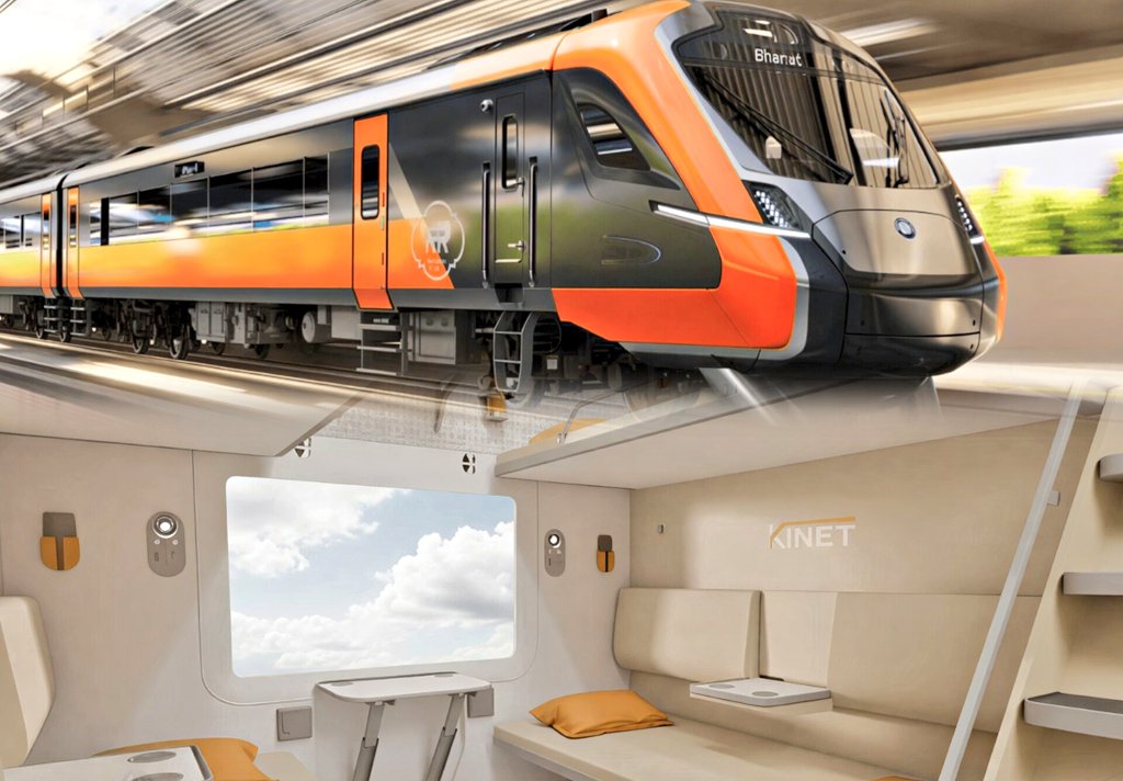 TechAnsuman's tweet image. Exciting news!
@Kinetrailway unveils Vande Bharat Sleeper's First AC coach design concept at IREE 2025, Oct 15, 11 AM #BharatMandapam Pragati Maidan New Delhi. Witness India's Rail revolution and many more at #IREE2025
#IndianRailways #VandeBharatSleeper