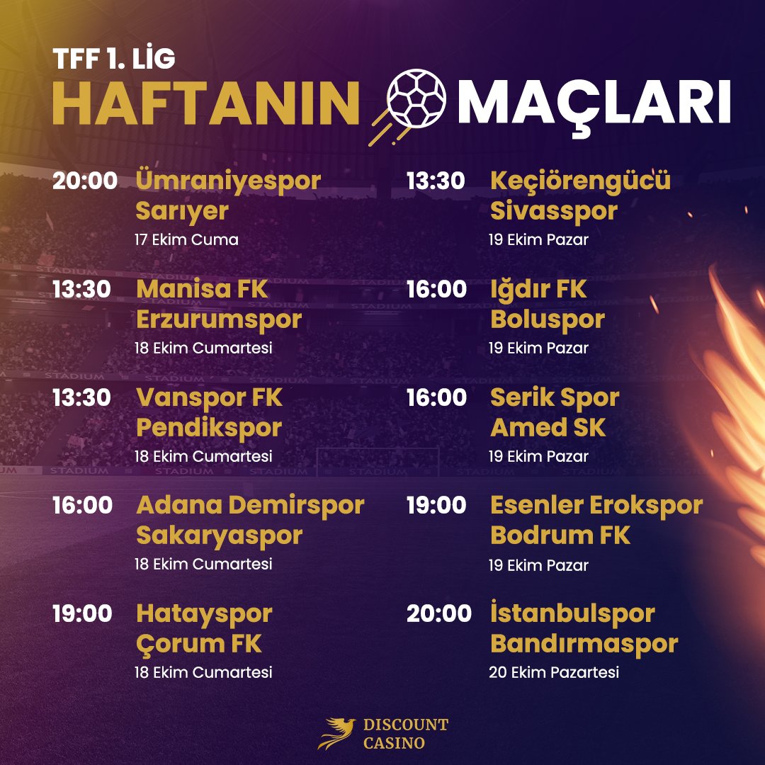 🇹🇷 Bu haftanın TFF 1. Lig maçları için heyecan dorukta!  Discount Casino'ya gel, güvenilir bahis adresiyle kazancını artır ve şansını dene! Discount Casino Giriş: tinyurl.com/4z5nx2ks