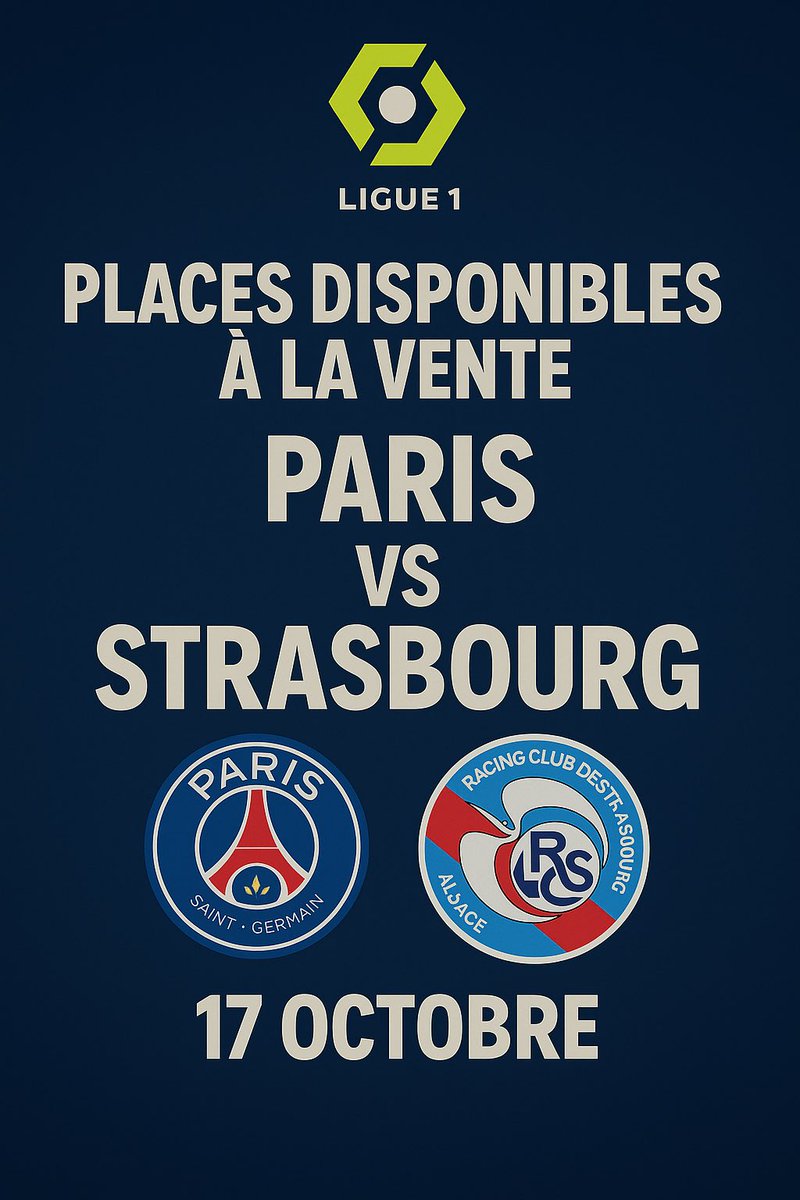 BilletExpressFR's tweet image. MATCH DE LIGUE 1 PSG- STRASBOURG 🚨
📅 17 OCTOBRE - PARC DES PRINCES
📍 TRIBUNE BOULOGNE, AUTEUIL, PARIS ❤️💙
RT APPRÉCIÉ 🔁
DM SI INTÉRESSÉ 📩