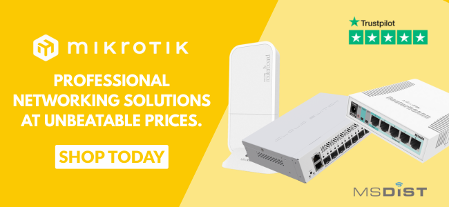 Save big in our @MikroTik_com Sale! Get unbeatable deals on routers, switches, and wireless devices designed for professional-grade networks.

Act fast – once they’re gone, they’re gone! 👉 loom.ly/YkMZ8OE

#MikroTik #Networking #TechDeals #MSDist