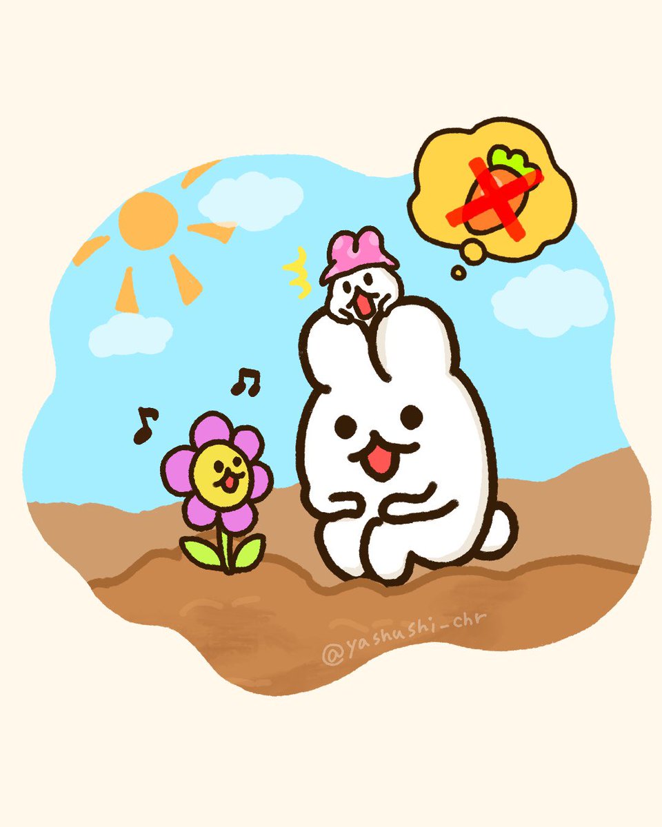 🐰🌱✨
#うさぎ　#イラスト
