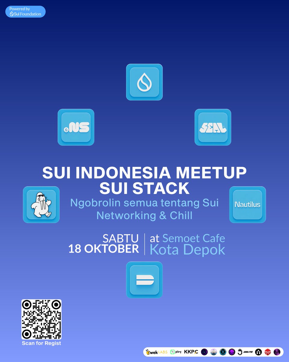 Sui Indonesia Meetup: Sui Stack

Depok again guys! Sui Indonesia ingin memperkenalkan semuanya tentang Blockchain Sui, fitur dan inovasi yang ada di Blockchain Sui, lets go!

📆 Sabtu, 18 Oktober 2025
⏰ Pukul 14:00 WIB s/d SELESAI
🎫 HTM GRATIS

Benefit
• FREE Meal
• Free