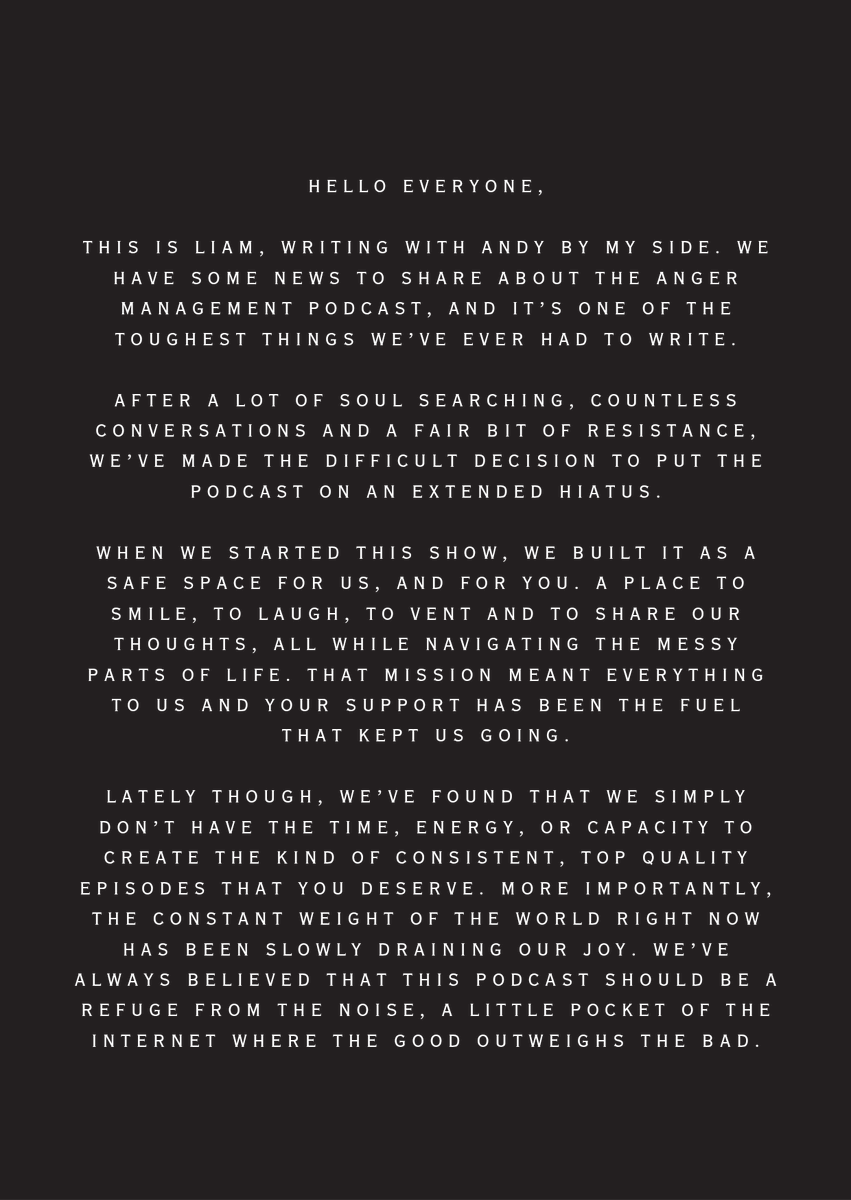 AngerManagePOD's tweet photo. ⚠️ An important message from Liam &amp; Andy https://t.co/ha2VicJxVH
