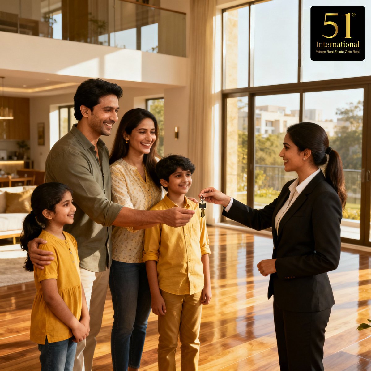 Fifty1Intl's tweet photo. It’s not just a house it’s a dream fulfilled.
Congratulations to our newest homeowners in DLF Phase 5, where luxury meets lifestyle.

This moment could be yours what are you waiting for ?  
  
#DLFPhase5 #LuxuryLiving #51International https://t.co/bI6b1lAsUi