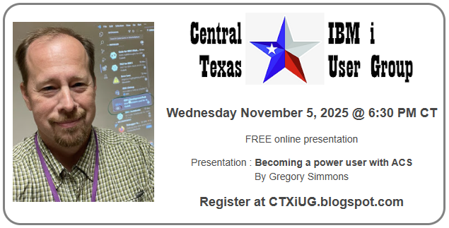 Central Texas IBM i User Group tweet media