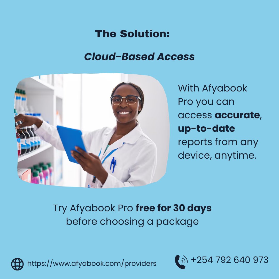 tripleaim_care's tweet photo. Inconsistent pharmacy reports? The cause might be unsynced data.
With Afyabook Pro’s real-time syncing, all updates reflect instantly no data gaps, no confusion.
✅ Accurate reports
✅ Smooth operations
✅ Real-time visibility
#AfyabookPro #HealthTech #PharmacySoftware https://t.co/fliep3TUUU