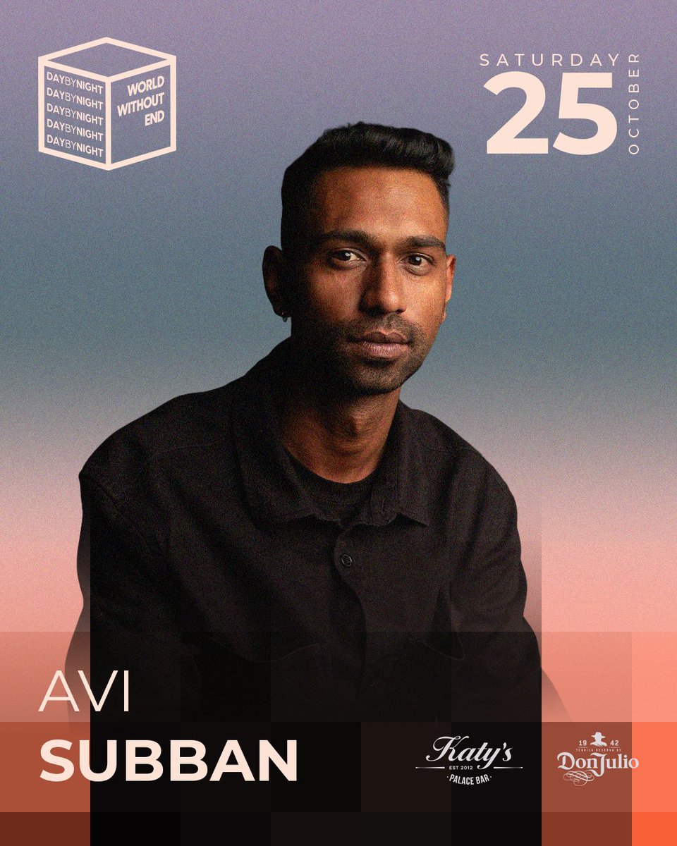 Avi Subban joins Day By Night, bringing his refined blend of  deep groove and techy house to Katy’s Palace this October.
Saturday, 25 October | 3PM–11PM | Johannesburg

🎟️ Presale tickets available now – rebrand.ly/WWE_OCT