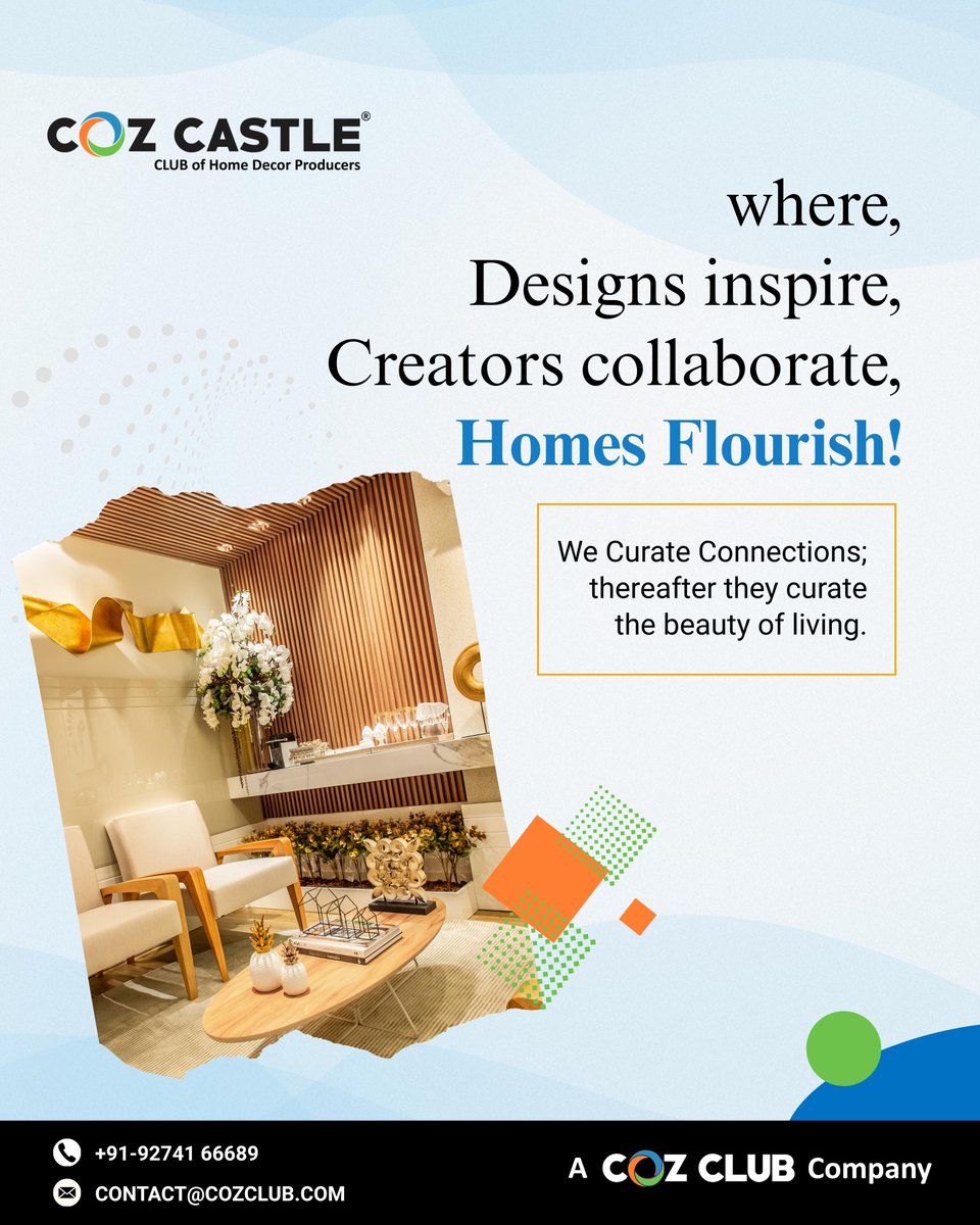 COZCLUB's tweet image. Where creativity meets collaboration. ✨
At COZ CASTLE, we unite home décor creators to inspire beautiful spaces and redefine the art of living.

🔗 cozclub.com

#COZCASTLE #HomeDecor #DesignCollab #InspiredLiving #BeautifulHomes