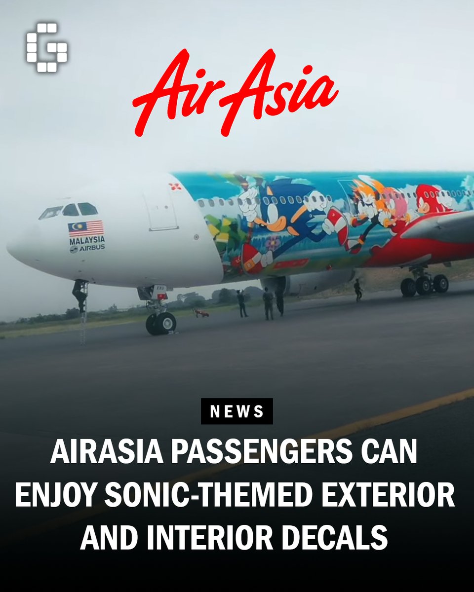 GamerBraves's tweet photo. Sonic takes flight! ✈️
Passengers enjoy AirAsia’s Sonic exterior and interior decals👀
Read the full article below👇
https://t.co/j3ZiIFo4Zx
#SonicFlight #AirAsia #GamingCrossover #SonicTheHedgehog #TravelFun https://t.co/6DYBJRfLkU