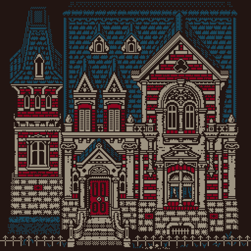pixelapothecary's tweet photo. A creepy house 🕸️ #pixelart https://t.co/KBMUaIr76S