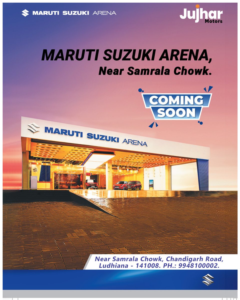 netplusofficial's tweet photo. ���� Something big is coming to Ludhiana!
Get ready to experience a whole new world of comfort, performance & style with Maruti Suzuki Arena, near Samrala Chowk.
Stay tuned for the grand opening! 🎉

📍Near Samrala Chowk, Chandigarh Road, Ludhiana
📞 99481 00002

#JujharMotors #MarutiSuzukiArena #ComingSoon #Ludhiana #NewShowroom #DriveTheFuture #MarutiSuzuki
