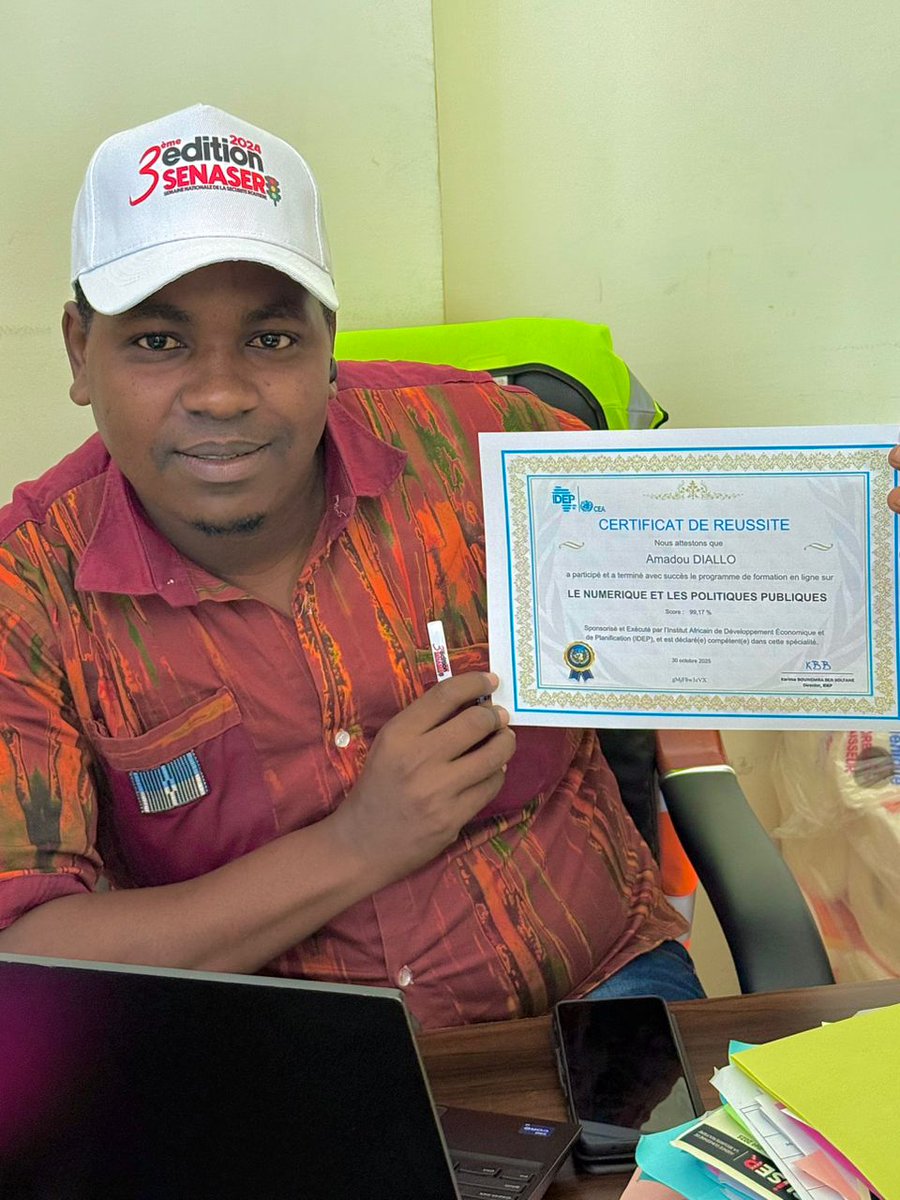 AmadouLePo's tweet image. #Formation 🏷🎉

J'ai le plaisir de vous annoncer que j'ai obtenu une nouvelle certification: "Le Numérique et les Politiques Publiques" de Institut Africain de Développement Économique et de Planification des Nations Unies (IDEP-UN)

@IDEPOfficial

#Numérique #Digitalisation