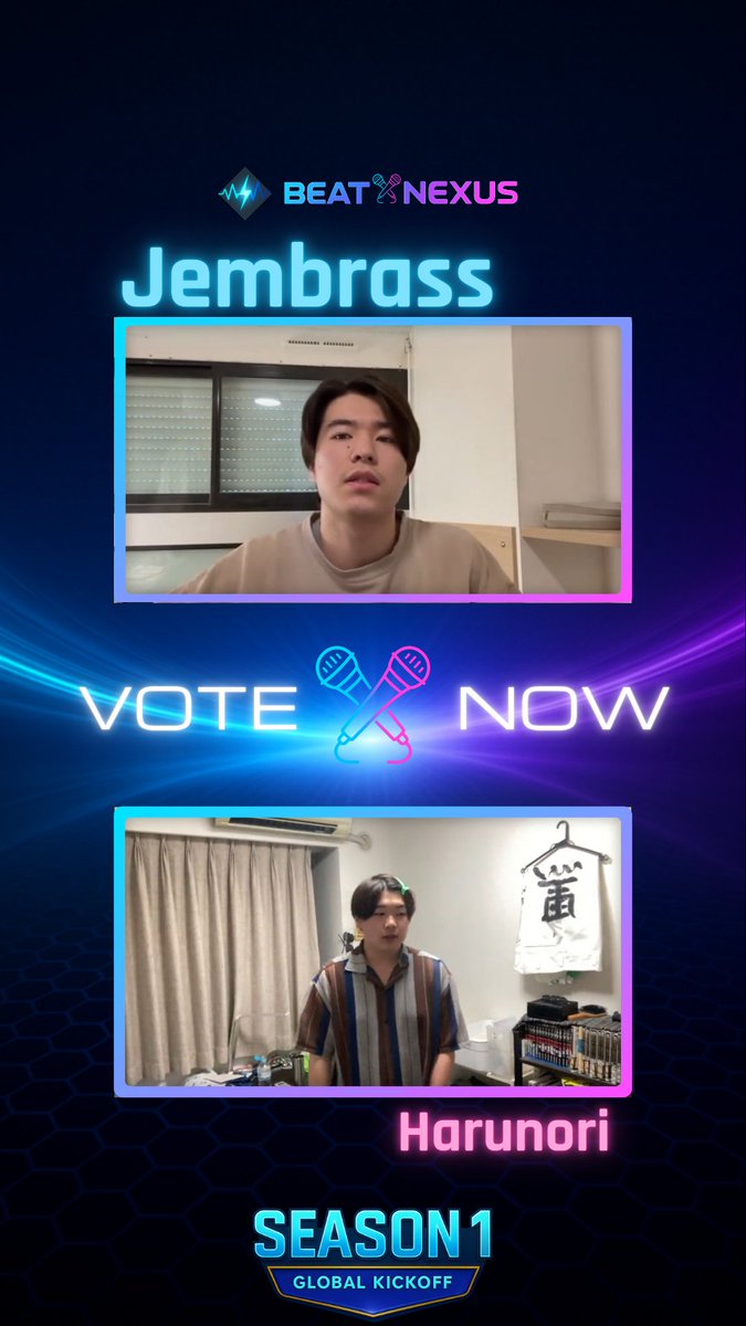 Beatboxnexus's tweet photo. 【BeatNexus Season 1 のバトルを紹介！🔥】

本日は Jembrass vs Harunori
Jembrassの強烈なベースと Harunori の豊富なスキルと構成力に注目！！

 Jembrass 🇯🇵(今季初投稿) vs Harunori 🇯🇵(今季初投稿)

勝敗を決めるのはあなた🫵↓
https://t.co/p7WjtozdKM https://t.co/IdkEAmLRRM