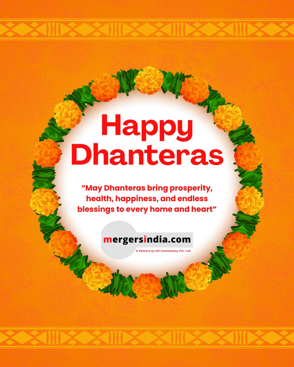 We wish you and your family a happy and prosperous Dhanteras..!
#HappyDhanteras #HappyDiwali2025 #FestiveSeason #FestivalOfLights #mergersindia