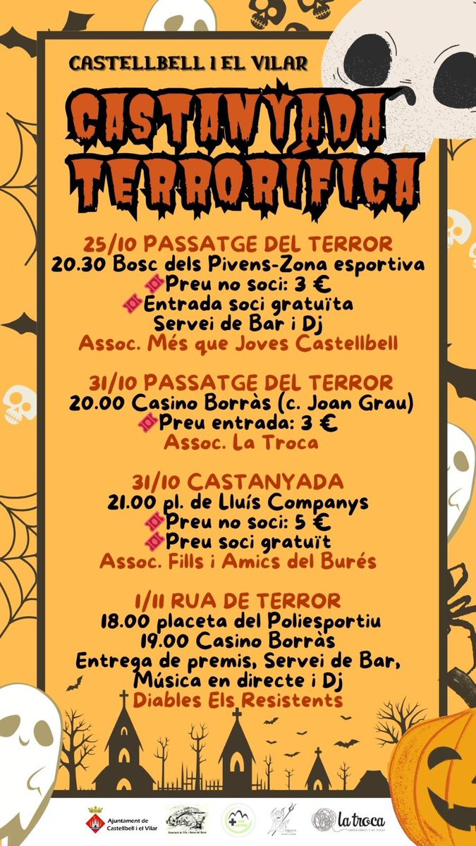 Activitats de Castanyada a #CastellbellielVIlar els pròxims dies!