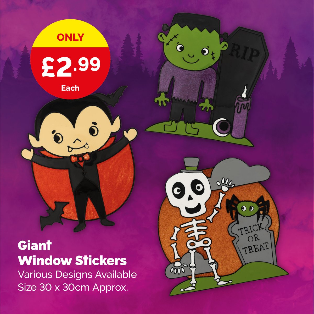 Poundstretcher1's tweet image. Dress up your windows at home with our great range of stickers 👻

💰 Prices from £1.49
📍 More stickers in-store 

 #windowstickers #halloween #poundstretcher