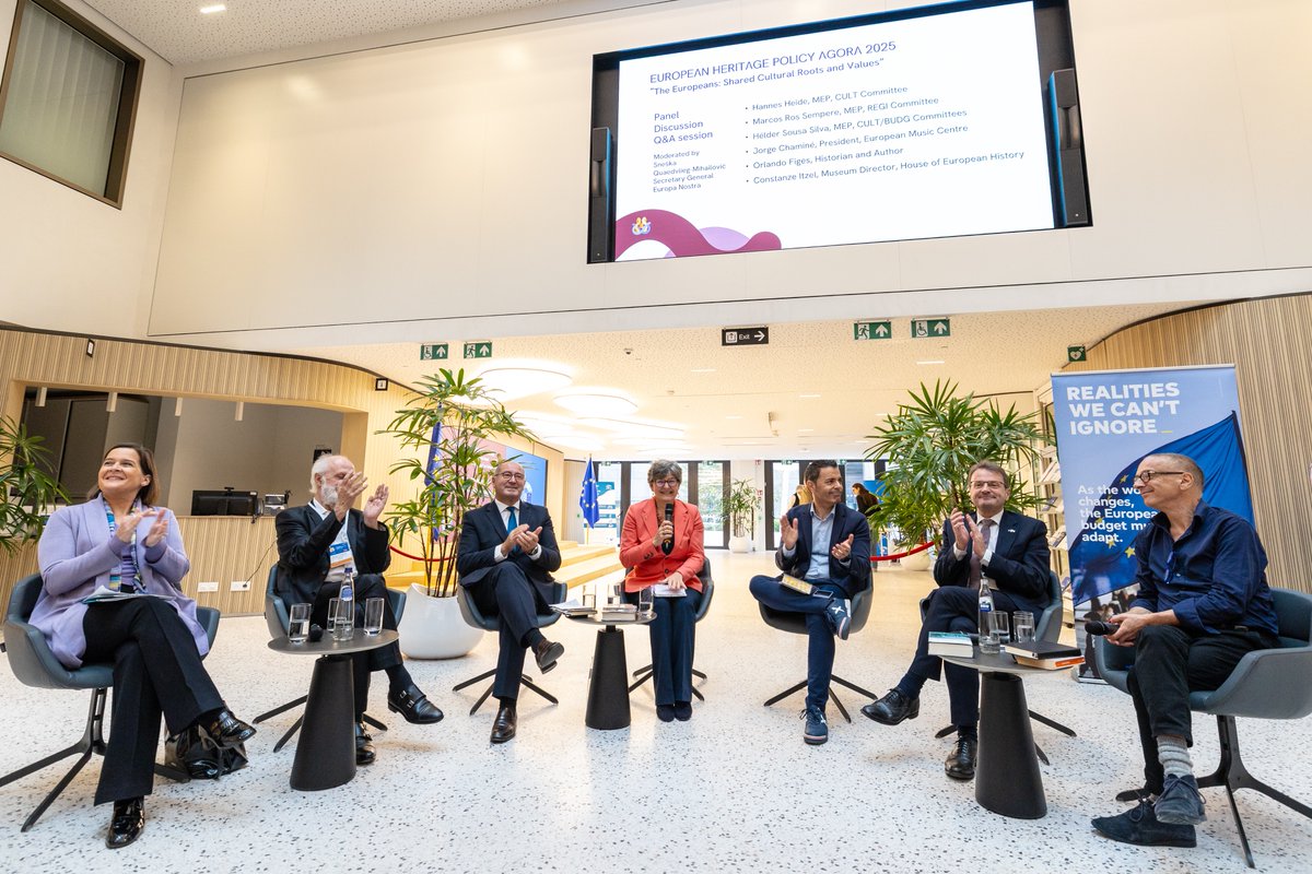 europanostra's tweet photo. We’re happy to have MEPs Hannes Heide, Marcos Ros Sempere and Hélder Sousa Silva with us today for the European Heritage #PolicyAgora today, co-hosted by the @Europarl_EN!
#InvestinWhatMatters https://t.co/muD2K36ahp
