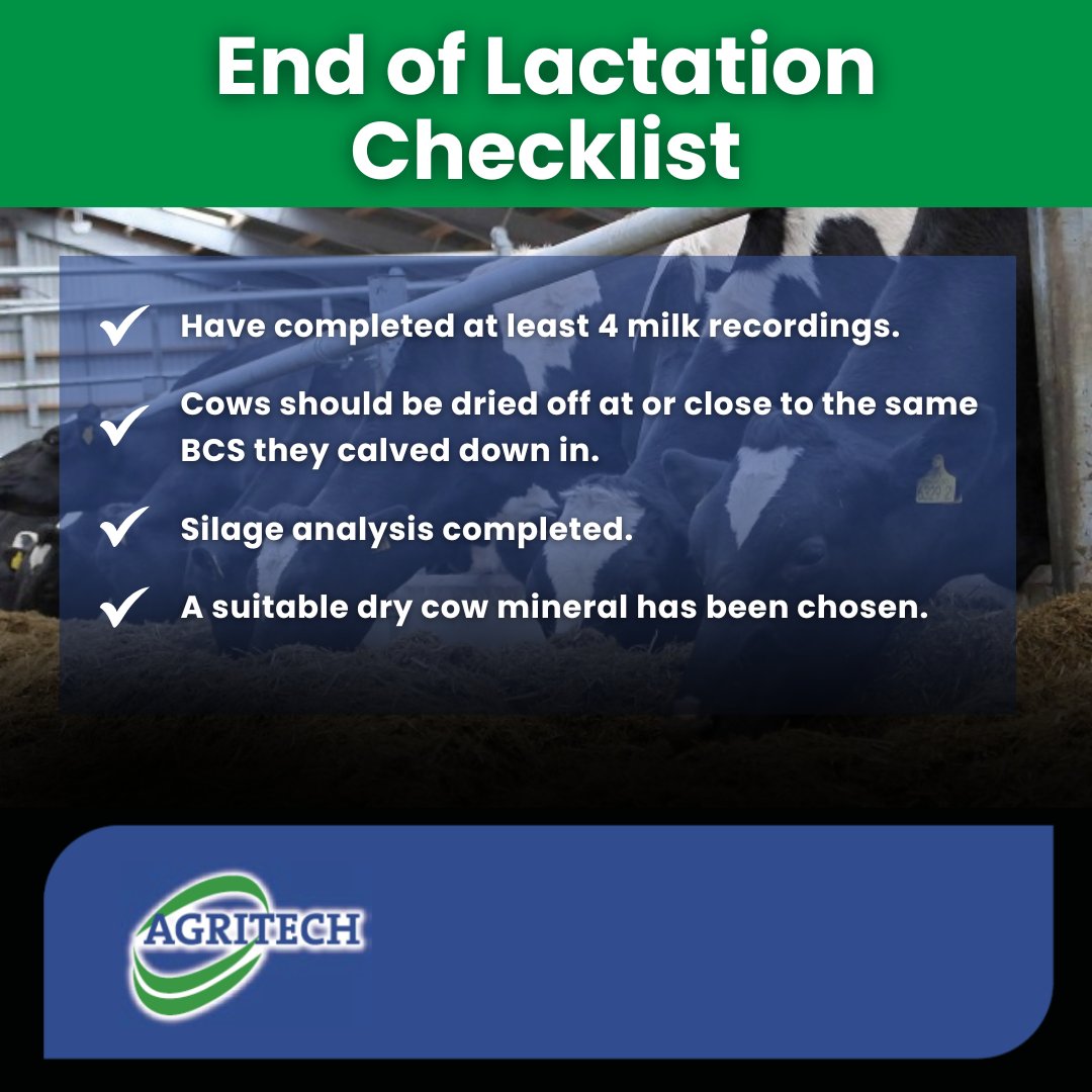 It's that time of year again where for spring calving herds, the end of the lactation is approaching! 🐄

👇Make sure you're set for a stress free start to 2026 using our checklist below..👇

#DryCows