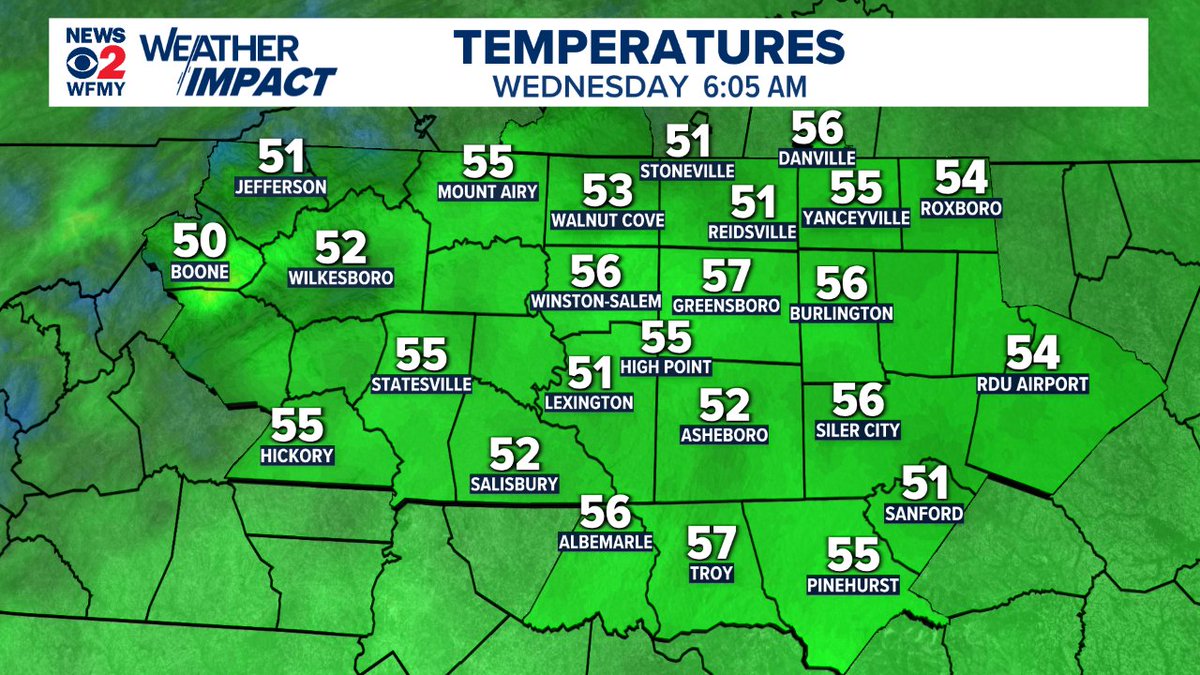 Good Morning! Here's a look at current temperatures across the Piedmont.