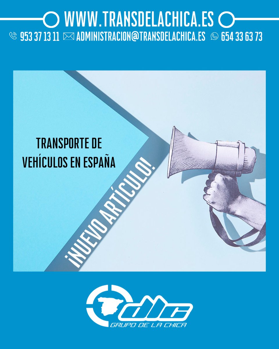 Transporte de vehículos en España ✅

Descubre tipos de servicio, cómo se calculan los precios, garantías, plazos y recomendaciones para enviar coches, motos, caravanas y vehículos especiales. 

Lee el artículo completo en nuestro blog.

#GrupoDeLaChica #TransporteDeVehículos