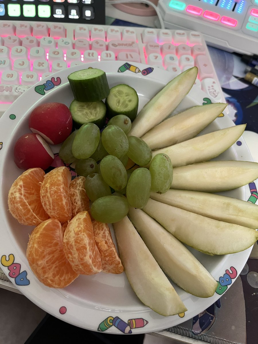 Heute mal ein gesunder Snackteller für den Stream (❀´ ˘ `❀)