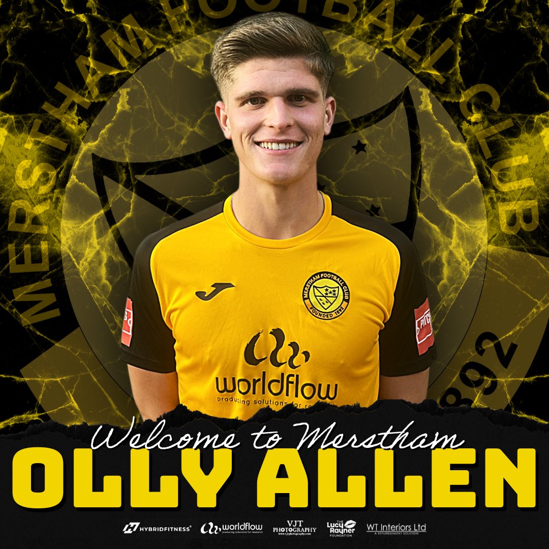 𝗪𝗘𝗟𝗖𝗢𝗠𝗘 𝗧𝗢 𝗠𝗘𝗥𝗦𝗧𝗛𝗔𝗠.

What a superb debut last night - welcome to Merstham, Olly Allen!

The midfielder joins the Moatsiders from <a href="/RPVFC/">Raynes Park Vale FC</a>, having previously been named Players’ Player of the Season at <a href="/redhillfc/">Redhill FC</a> last campaign.

Welcome, <a href="/11oliall/">Olly Allen</a>!

#UTM 🧡🖤