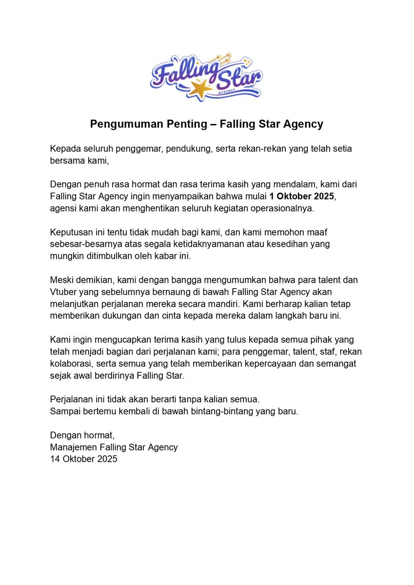 Important announcement, we're really apologize for sudden closing announcements about this agency, and thank you