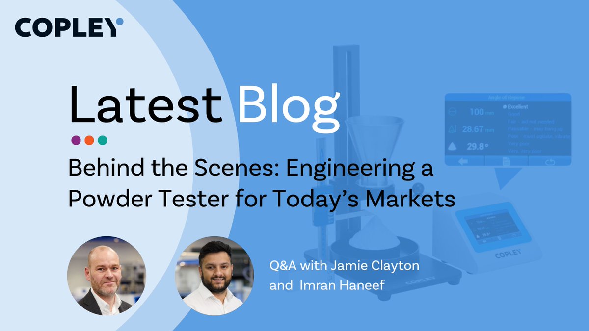 CopleySci's tweet image. 📚 Read how the trusted BEP2 Powder Flowability Tester was re-engineered to meet today’s market needs for powder testing - in our blog published today. copleyscientific.com/blogs/engineer…
#PowderTesting #PowderFlowability #Pharmaceuticals #BulkProcessing
