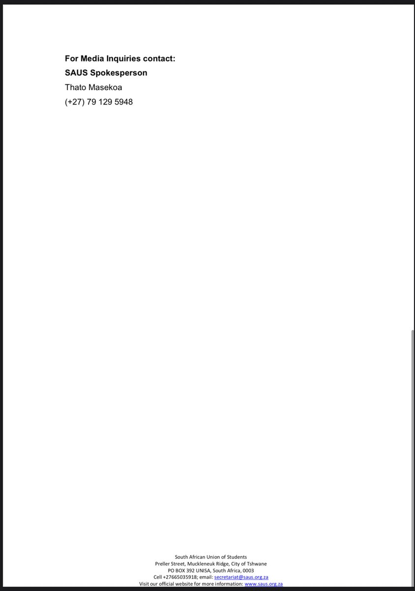 South African Union of Students tweet media