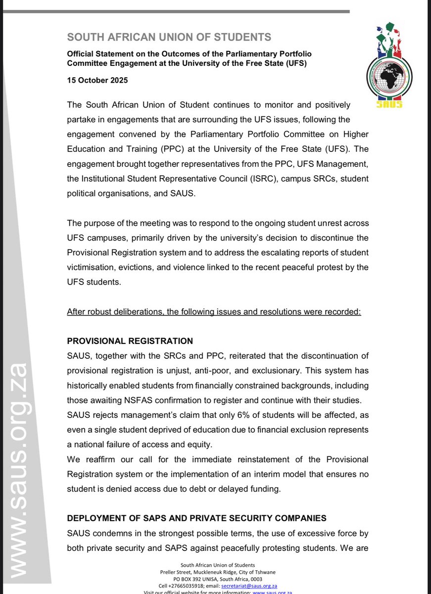 South African Union of Students tweet media