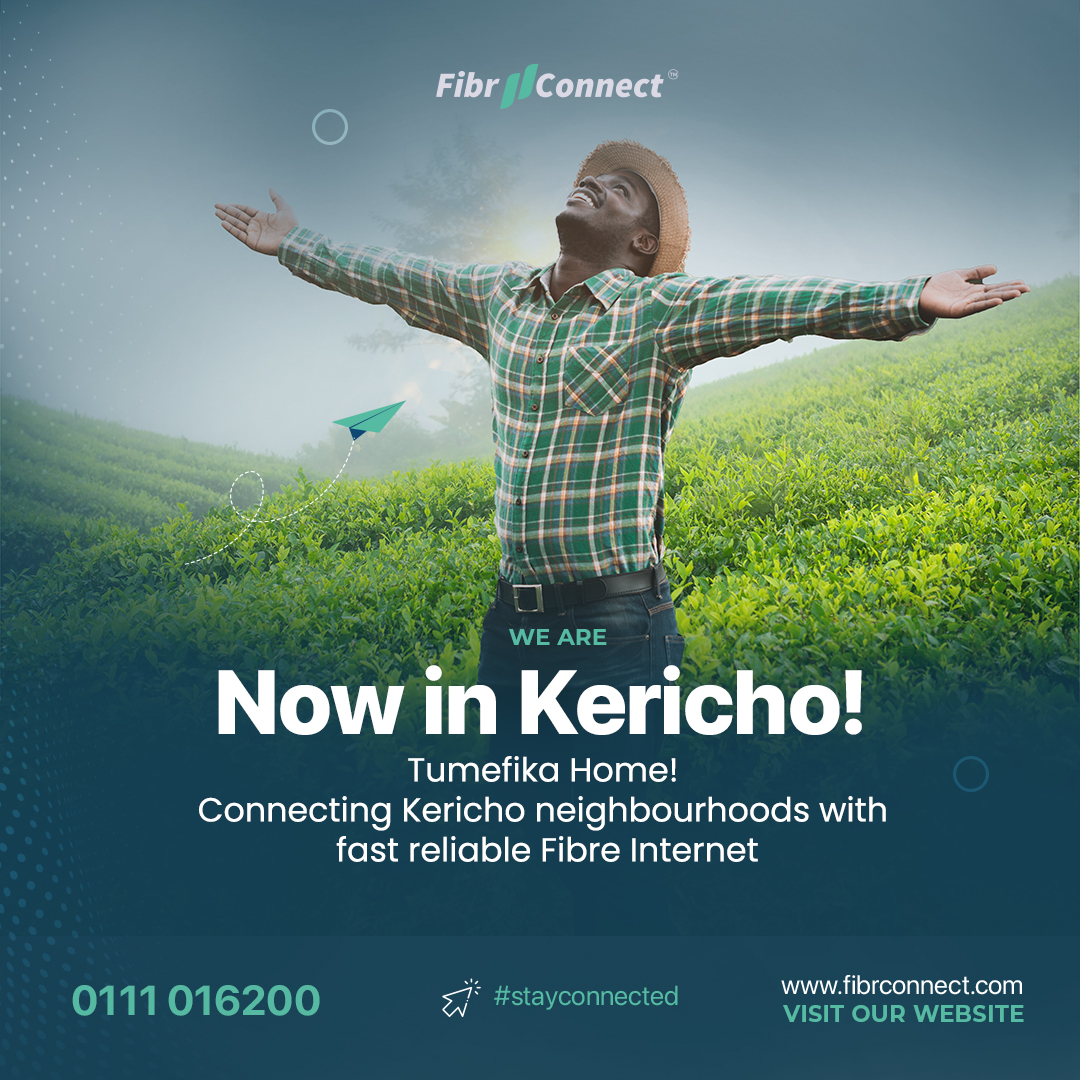 Fibreconnectke's tweet photo. COUNTY 035! We have finally landed in Kericho, connecting neighbourhoods with fast internet. In many ways.... Tumefika Home! https://t.co/RUPPIHni6T