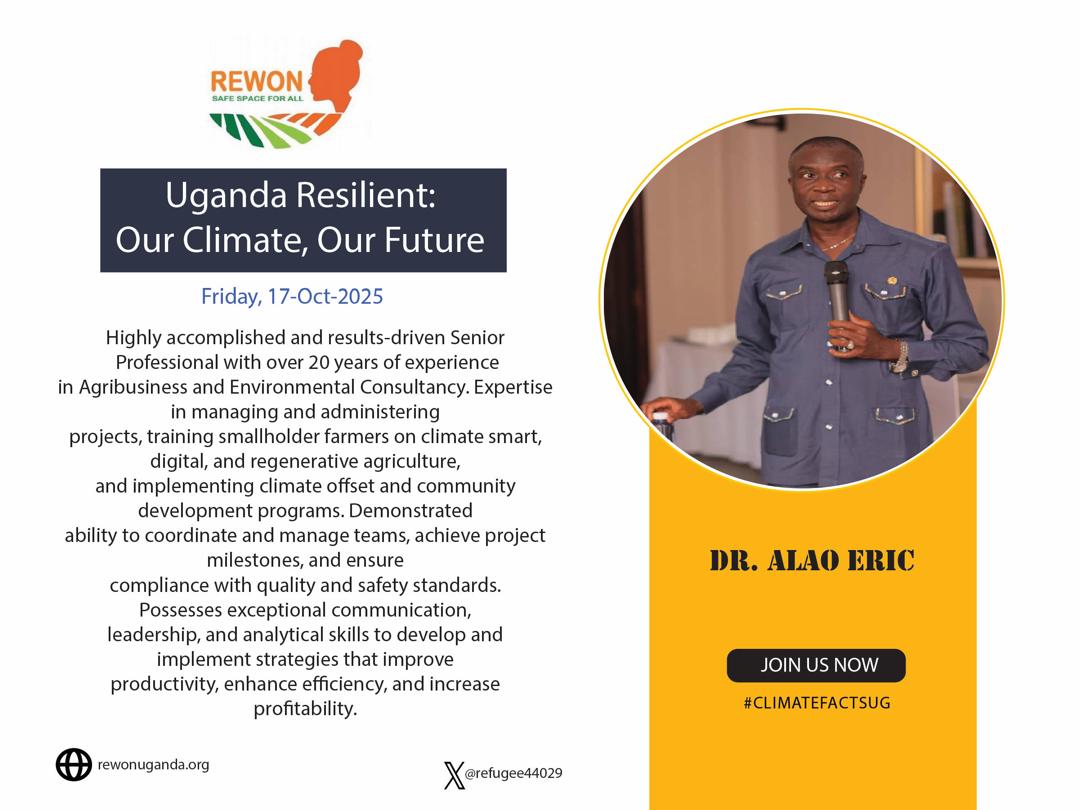 refugee44029's tweet image. Change starts with your voice! Join Dr. Alao Eric this Friday at 8:00PM to explore hands-on and resilient climate solutions that work🌍💧
#ClimateFactsUG #ClimateActionNow #climateadaption #ClimateCrisis #Resilience