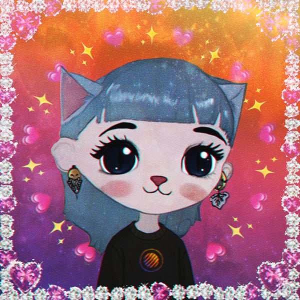 Cute cat girl avatar representing Meteora community spirit