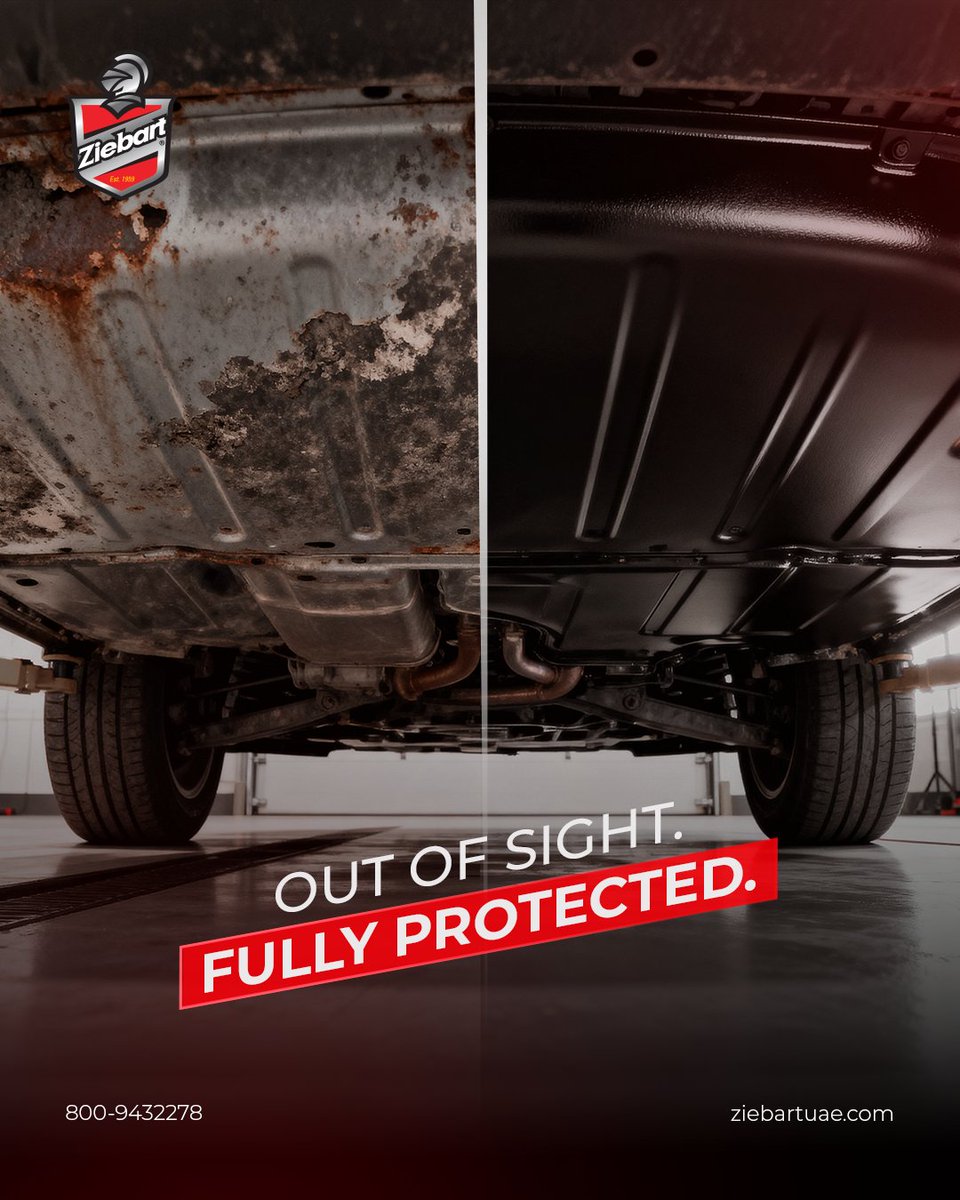 ZiebartUAE's tweet image. Underneath it all — it’s Ziebart strong. Rust Protection built for UAE roads and coastal weather. 
#RustProtection #ZiebartUAE #CarRustProofing 
 حماية زيبارت ضد الصدأ تطيل عمر سيارتك وتحميها من الداخل.
#زيبارت_الامارات #حماية_ضد_الصداء #حماية_السيارات