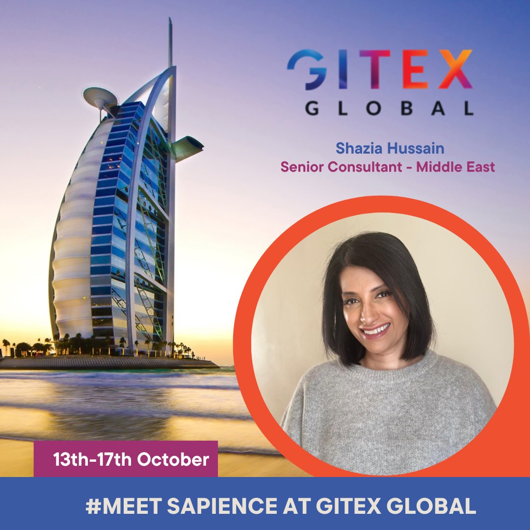 Shazia Hussain, our Senior Consultant for the Middle East, will be attending GITEX Global from 13th-17th October at the Dubai World Trade Centre.

<a href="/GITEX_GLOBAL/">GITEX GLOBAL</a> is a leading platform for technology, AI, and digital innovation, connecting organisations driving transformation