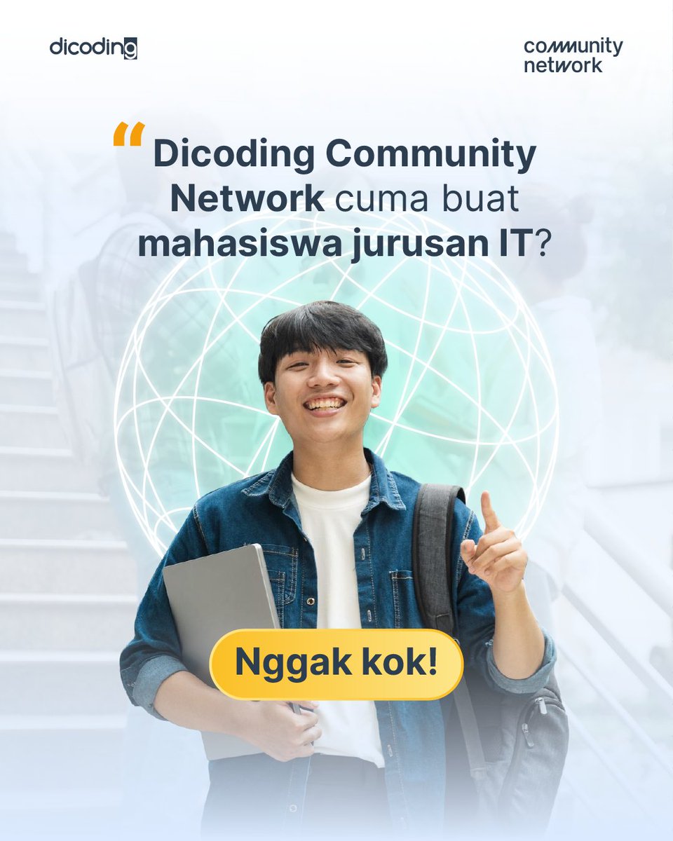 dicoding's tweet image. Masih mikir Dicoding Community Network cuma buat anak IT? 🤔

#DicodingThread