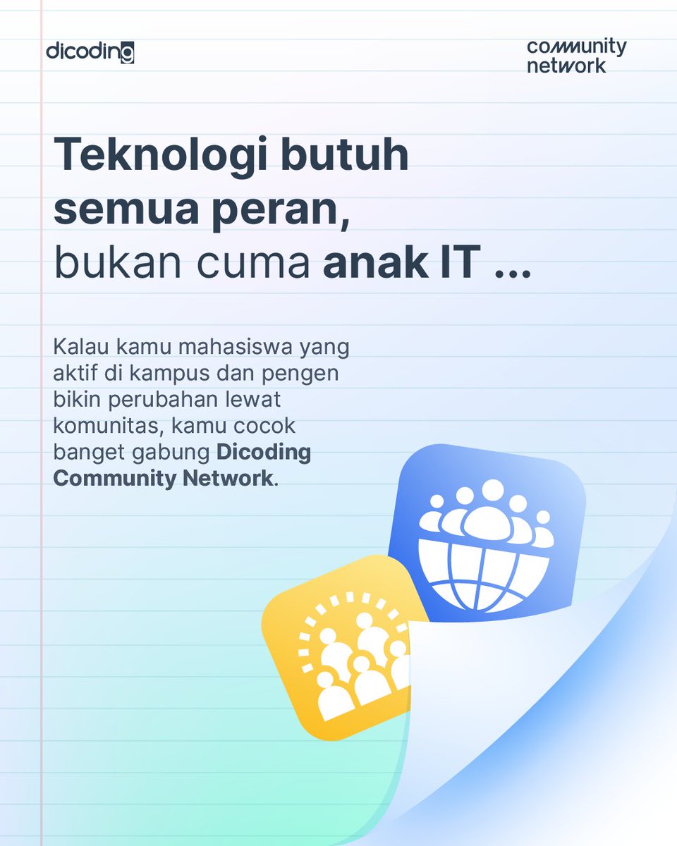 dicoding's tweet image. Masih mikir Dicoding Community Network cuma buat anak IT? 🤔

#DicodingThread