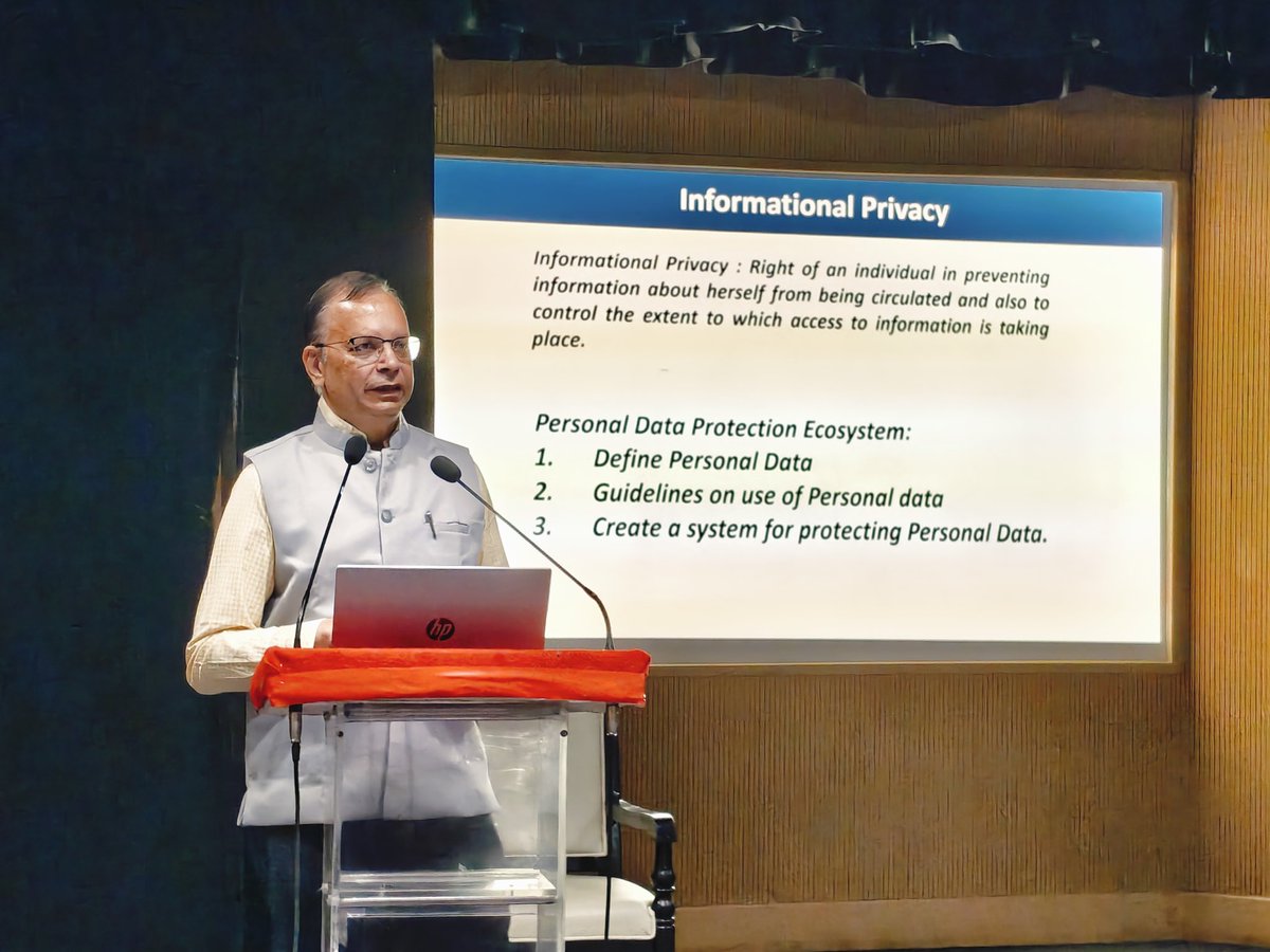 NICMeity's tweet image. At the Workshop on “#DPDPAct and Compliance of IT Applications”, an insightful session unpacked the key nuances of India’s #DataProtection framework.
Led by Shri Deepak Goel, GC (Cyber Laws), MeitY, the discussion covered compliance, consent management & implementation readiness.