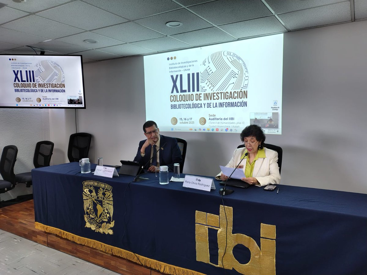 📚✨ Inicia el XLIII Coloquio de Investigación Bibliotecológica y de la Información del IIBI.

El Dr. Miguel Armando López Leyva, coordinador de <a href="/HumanidadesUNAM/">Humanidades UNAM</a> inauguró el evento junto a la Dra. Perla Olivia Rodríguez Reséndiz, directora del Instituto

#ColoquioIIBI2025