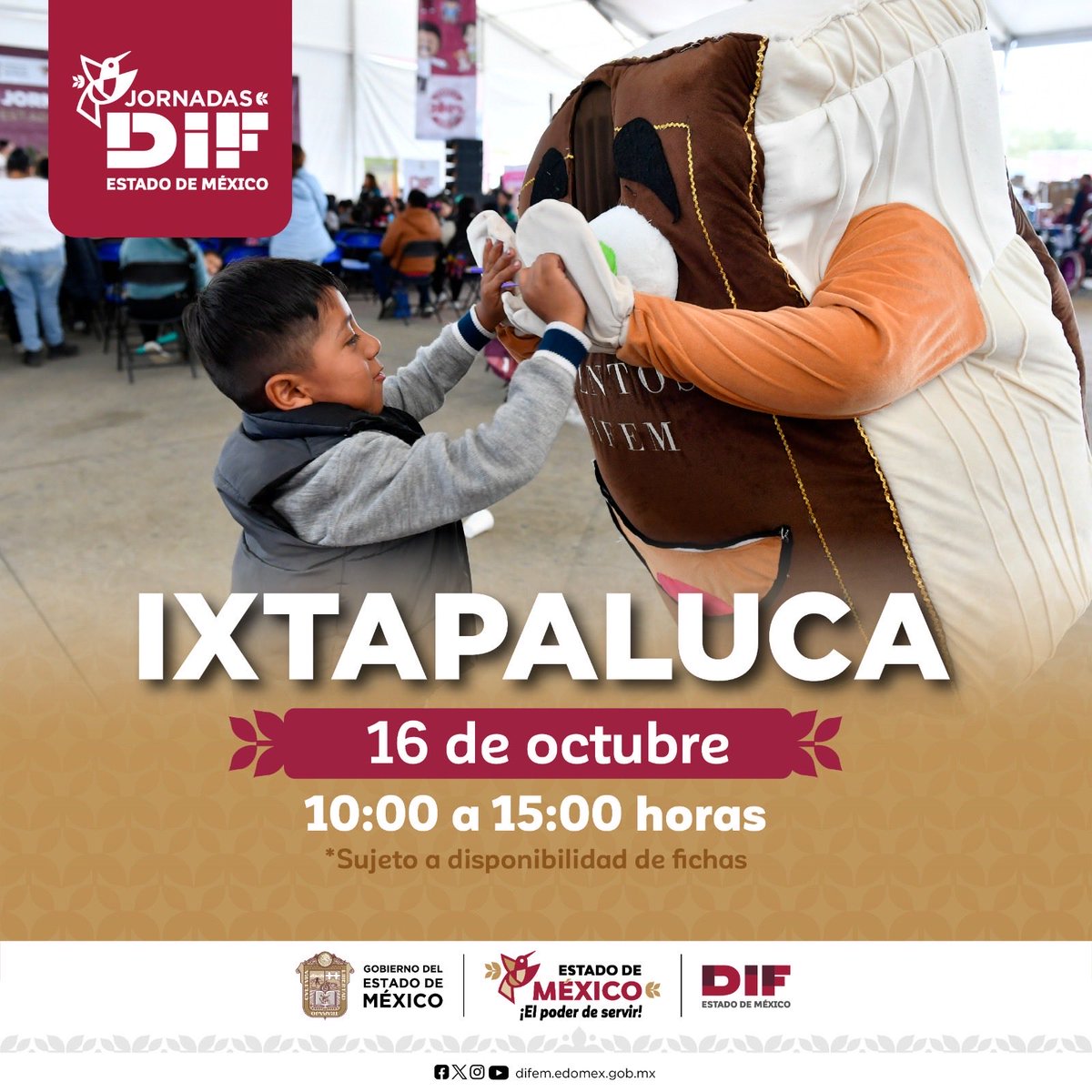 ⚠️ ¡ATENCIÓN! 
Mañana será un gran día para estar más cerca de las familias de #Ixtapaluca. 📢 ¡Corran la voz y mañana nos vemos en nuestras #JornadasDIFEM!
📍maps.app.goo.gl/jaoJWUcRhKaoBn…