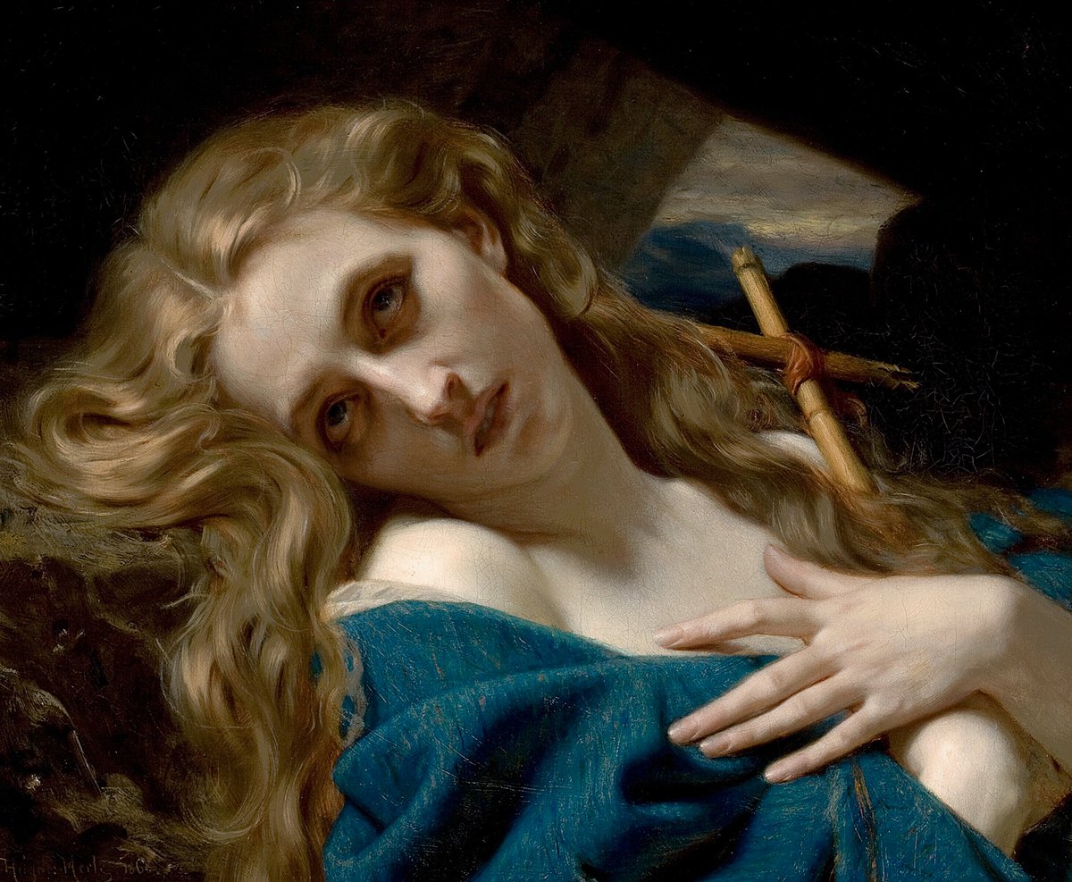 Mary Magdalene in the Cave, (1868) — by Hugues Merle.