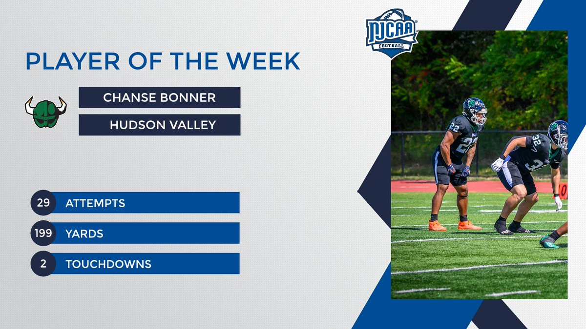 Chanse Bonner Powers <a href="/HVCCVIKINGS/">HVCC Athletics</a> Past DI Opponent💪

Bonner was unstoppable this week, racking up 199 yards and 2 touchdowns on 29 carries in a statement win that earned him DIII #NJCAAFootball Offensive Player of the Week!

#NJCAAPOTW