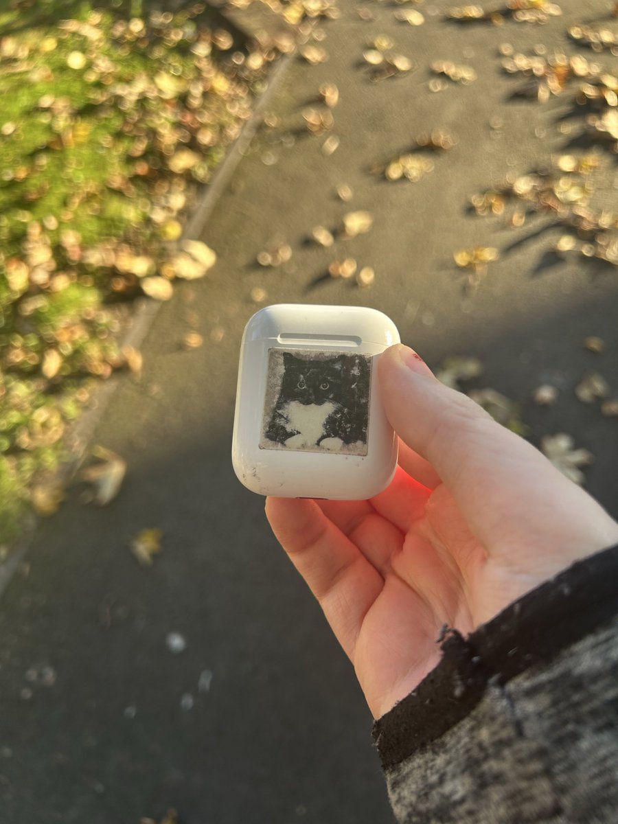 The uni sticker on my AirPods looks like he’s a beloved relative I’m coming home to after the war