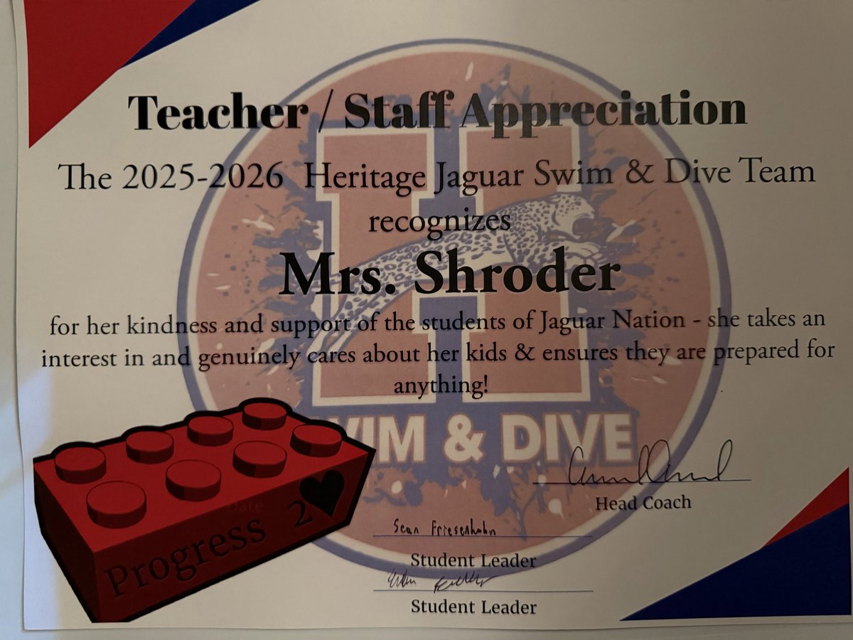 🌟 Teacher/Staff Appreciation 🌟 Season 3, episode 2
Starring  Mrs. Shroder!
We appreciate her for being kind &amp; supportive to all the students at Heritage! #StrongerTogether #BuildingALegacy #GD2BAJ #Blessed #MISDProud