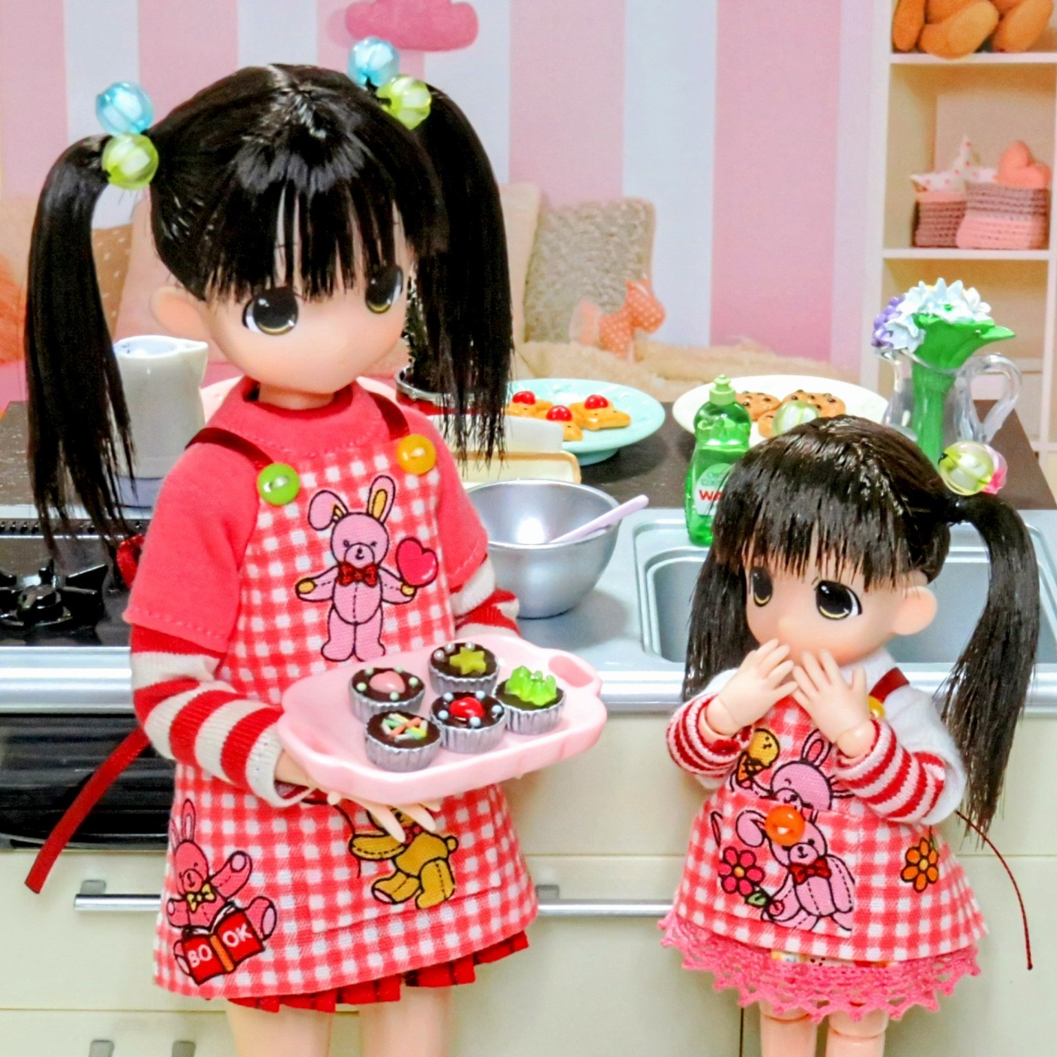 ママチャップトイ　ちっちゃなシリーズ 　なあな 　クロスドレス　ピンク ちっちゃなシリーズちぃち・なぁな クロスゴシックドレスver.